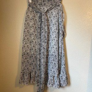 Floral Print Wrap Skirt Size S